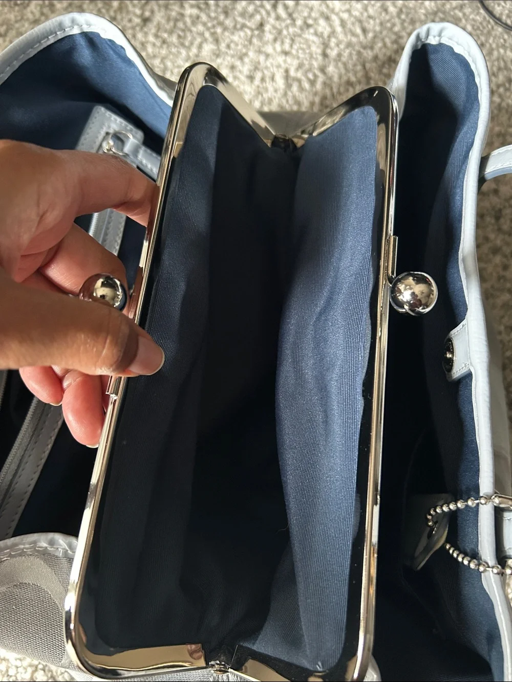 Coach Silver Signature Satin Tote Mint Condition 2010-2011